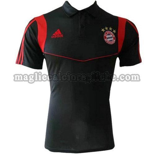 magliette polo calcio bayern münchen 2019-2020 nero rosso