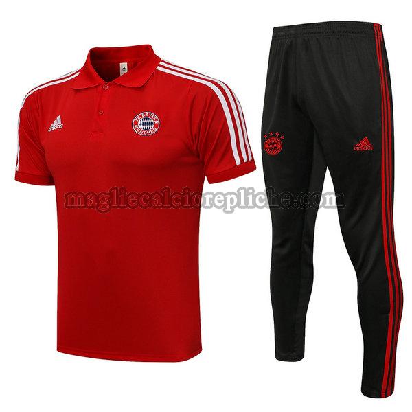 magliette polo calcio bayern münchen 2021 2022 completo rosso