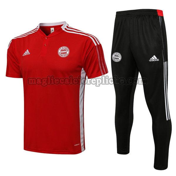 magliette polo calcio bayern münchen 2021 22 completo rosso