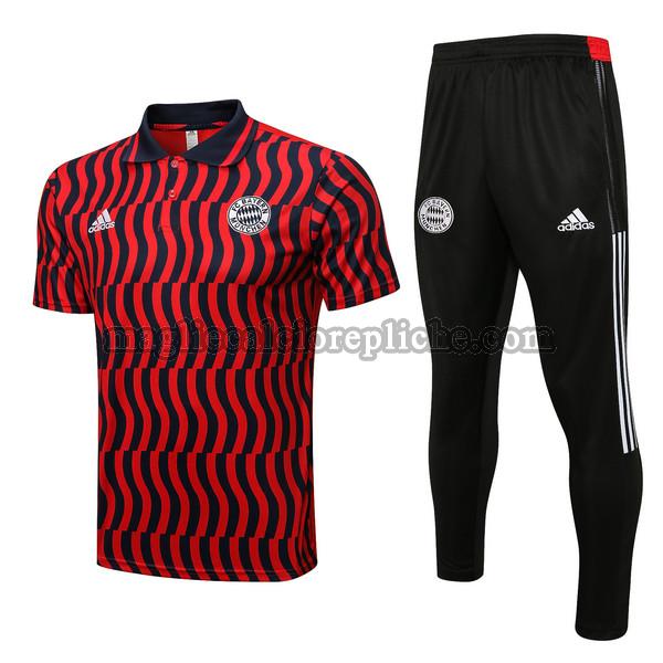 magliette polo calcio bayern münchen 2022 2023 completo rosso nero
