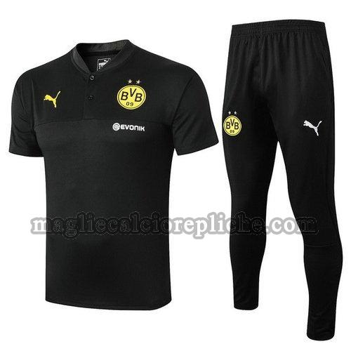 magliette polo calcio borussia dortmund 2019 2020 completo nero