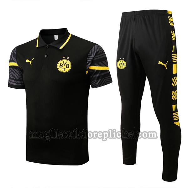 magliette polo calcio borussia dortmund 2022 2023 completo nero