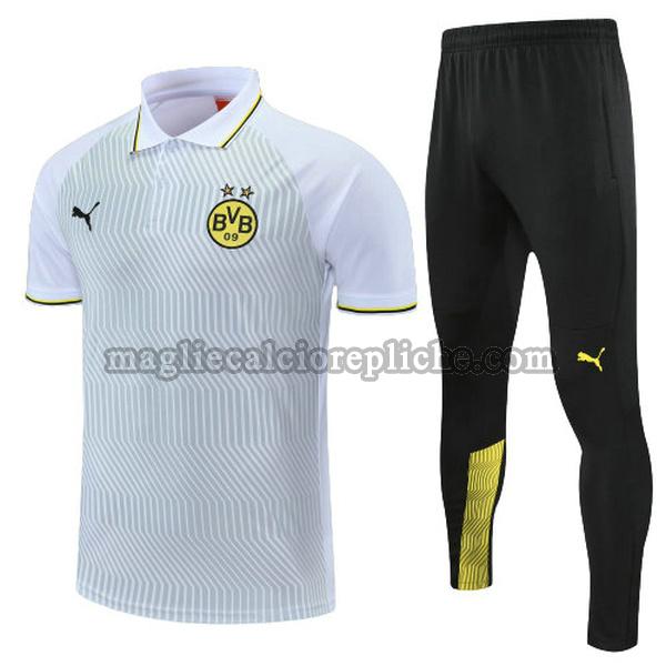 magliette polo calcio borussia dortmund 2022 completo bianco giallo