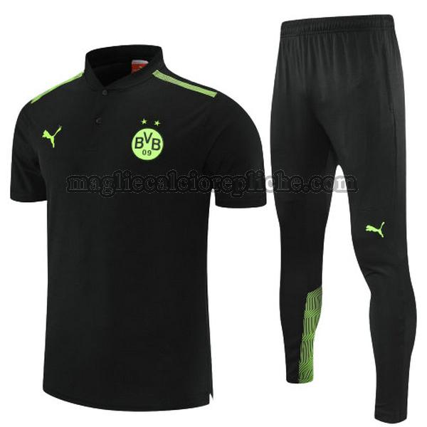 magliette polo calcio borussia dortmund 2022 completo nero verde