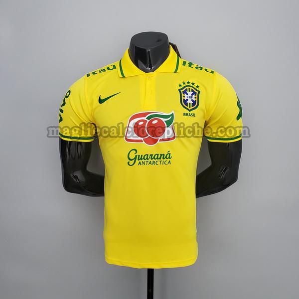 magliette polo calcio brasile 2021 2022 player giallo