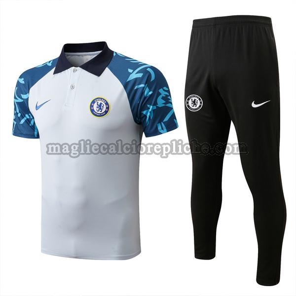 magliette polo calcio chelsea 2022 2023 completo bianco blu