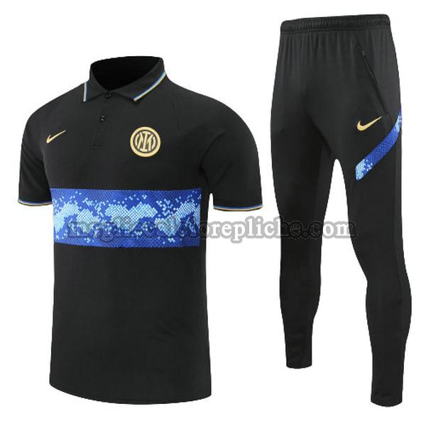 magliette polo calcio inter 2022 completo blu nero