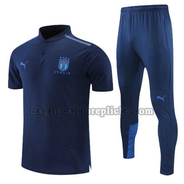 magliette polo calcio italia 2022 completo blu