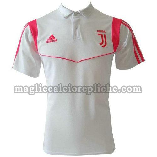 magliette polo calcio juventus 19-20 bianco rosa