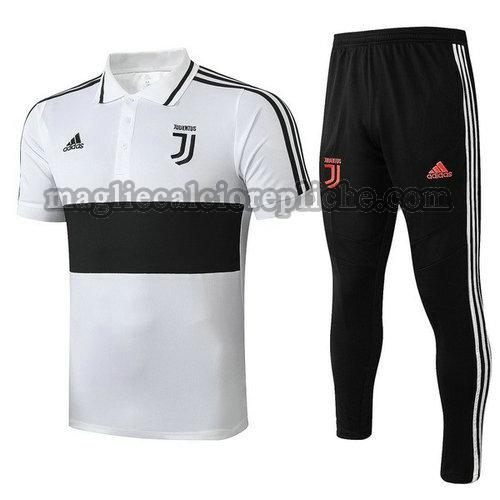 magliette polo calcio juventus 2019-2020 completo bianco nero