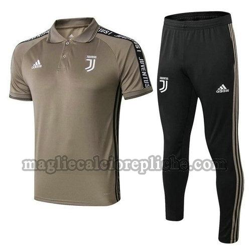 magliette polo calcio juventus 2019-2020 completo marrone nero