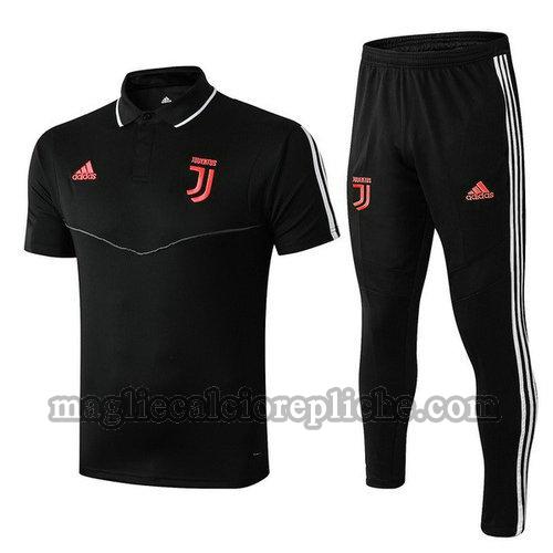 magliette polo calcio juventus 2019-20 completo nero rosso