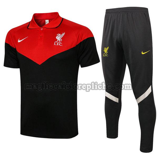 magliette polo calcio liverpool 2021 2022 completo nero rosso