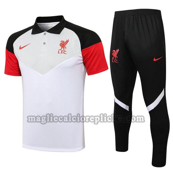 magliette polo calcio liverpool 2021 22 completo bianco