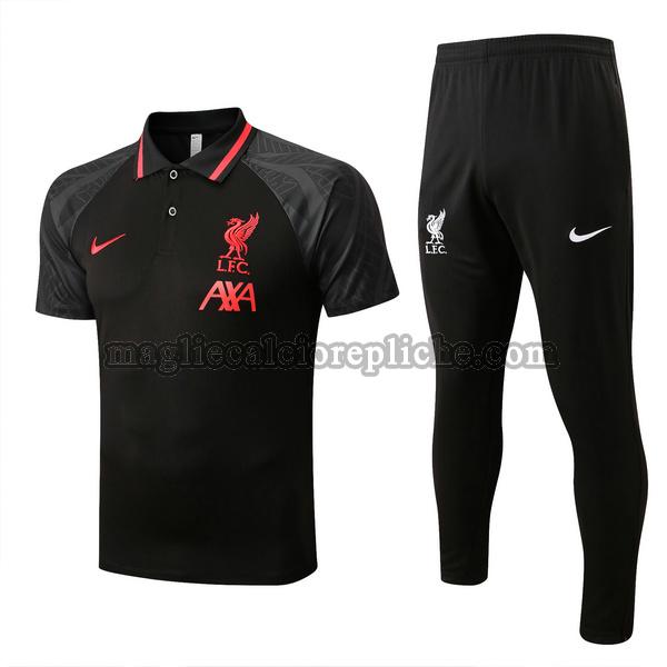 magliette polo calcio liverpool 2022 2023 completo nero