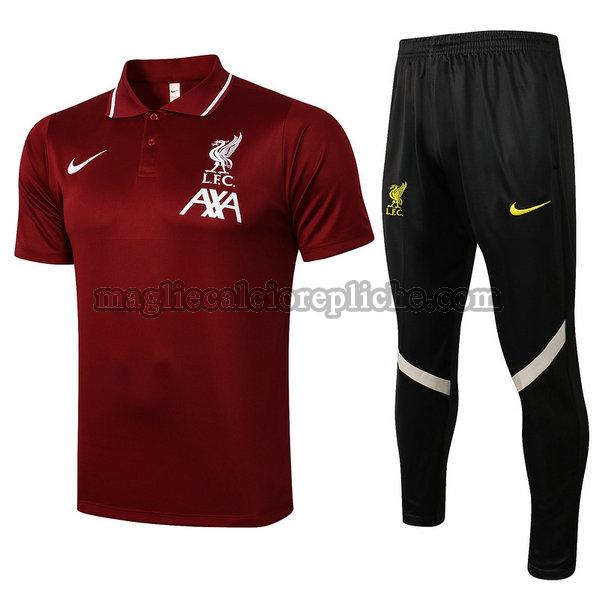 magliette polo calcio liverpool 21 22 completo rosso