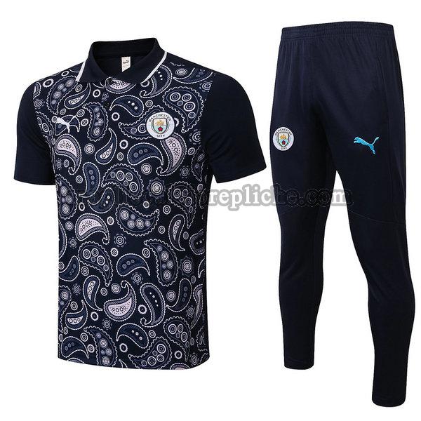 magliette polo calcio manchester city 2021 2022 completo nero