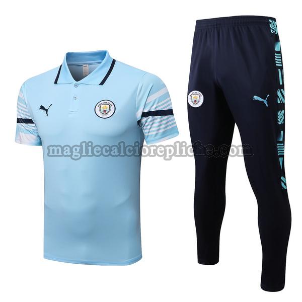 magliette polo calcio manchester city 2022 2023 completo blu