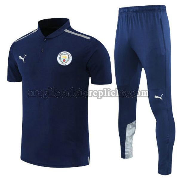magliette polo calcio manchester city 2022 completo blu