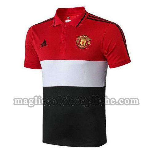 magliette polo calcio manchester united 19-20 rosso bianco