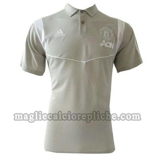 magliette polo calcio manchester united 2019-2020 grigio