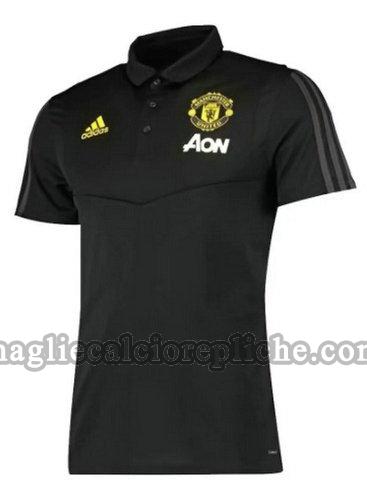 magliette polo calcio manchester united 2019-2020 nero giallo