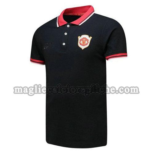 magliette polo calcio manchester united 20th nero