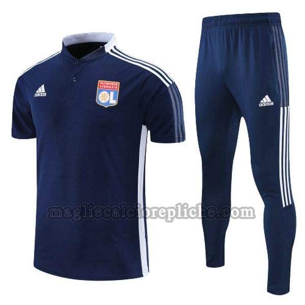magliette polo calcio olympique lyon 2022 completo blu