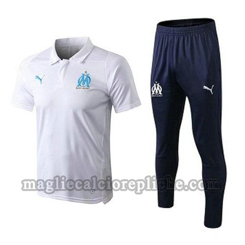 magliette polo calcio olympique marsiglia 2018-2019 completo bianco