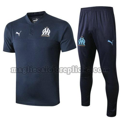 magliette polo calcio olympique marsiglia 2019-2020 completo blu