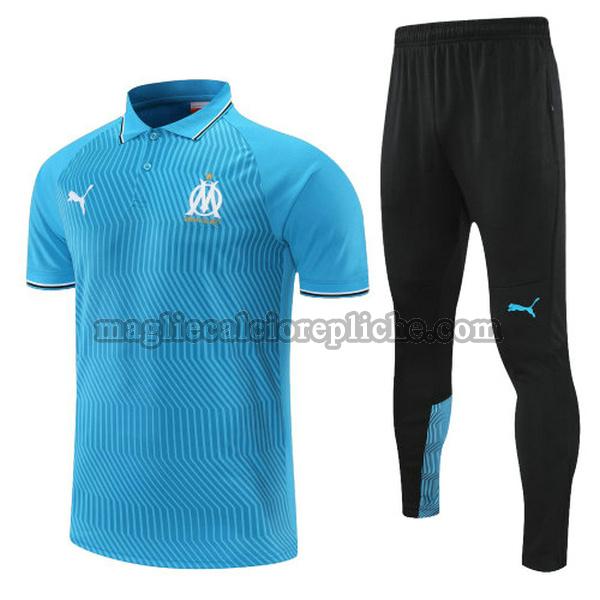 magliette polo calcio olympique marsiglia 2022 completo blu