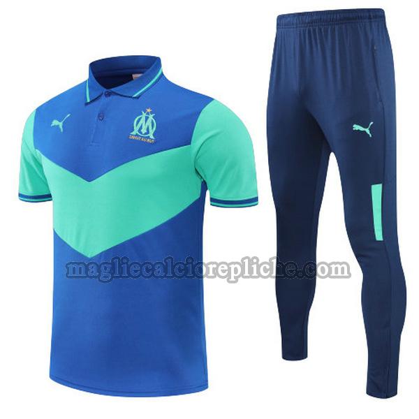 magliette polo calcio olympique marsiglia 2022 completo verde blu