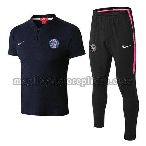 magliette polo calcio psg 2018-2019 completo blu