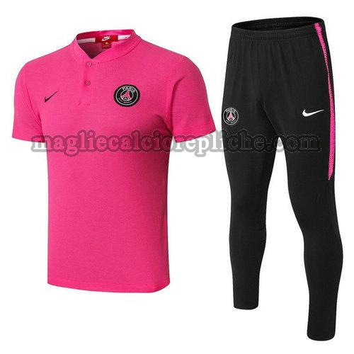magliette polo calcio psg 2018-2019 completo rosa nero