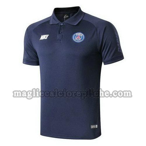 magliette polo calcio psg 2019-2020 blu