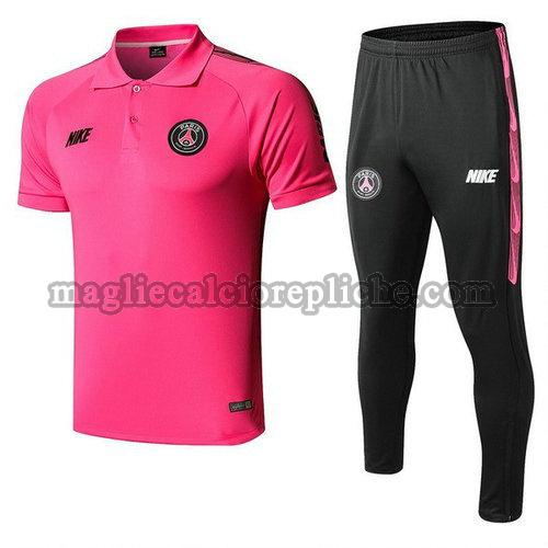 magliette polo calcio psg 2019-2020 completo rosa nero