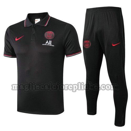 magliette polo calcio psg 2019-2020 completo rosso nero