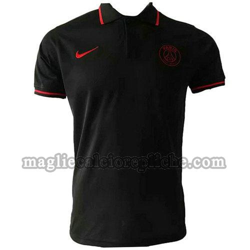 magliette polo calcio psg 2019-2020 nero rosso