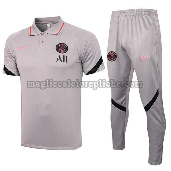 magliette polo calcio psg 2021 2022 completo grigio