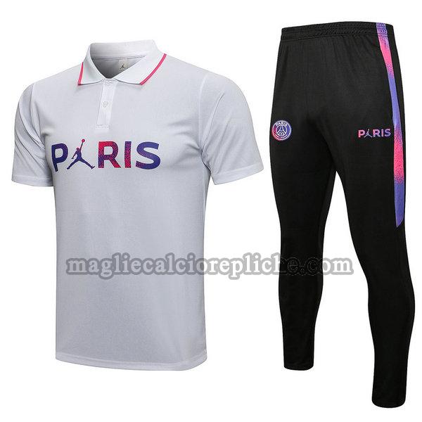 magliette polo calcio psg 2021 22 completo bianco