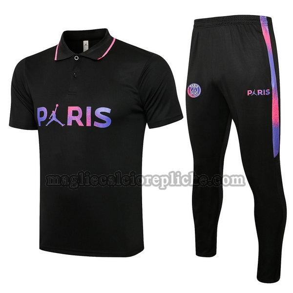 magliette polo calcio psg 2021 22 completo nero