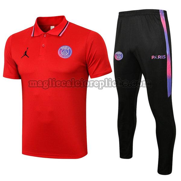 magliette polo calcio psg 2021 22 completo rosso