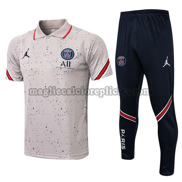 magliette polo calcio psg 2122 completo grigio