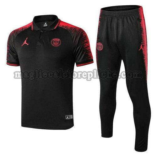 magliette polo calcio psg jordan 18-19 completo nero rosa