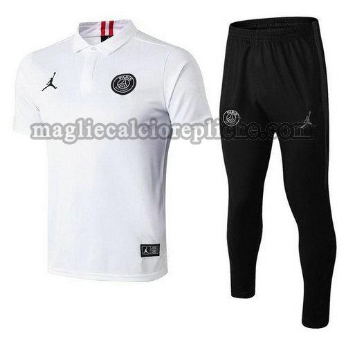 magliette polo calcio psg jordan 2019 completo bianco nero