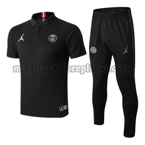 magliette polo calcio psg jordan 2019 completo nero