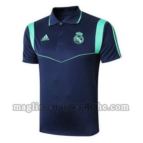 magliette polo calcio real madrid 2019-2020 blu verde