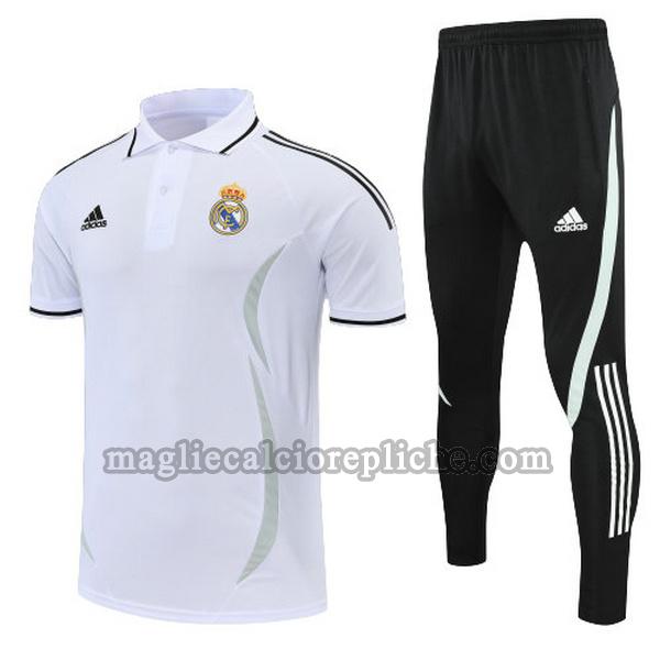 magliette polo calcio real madrid 2022 completo bianco nero