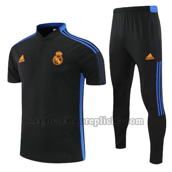 magliette polo calcio real madrid 2022 completo nero