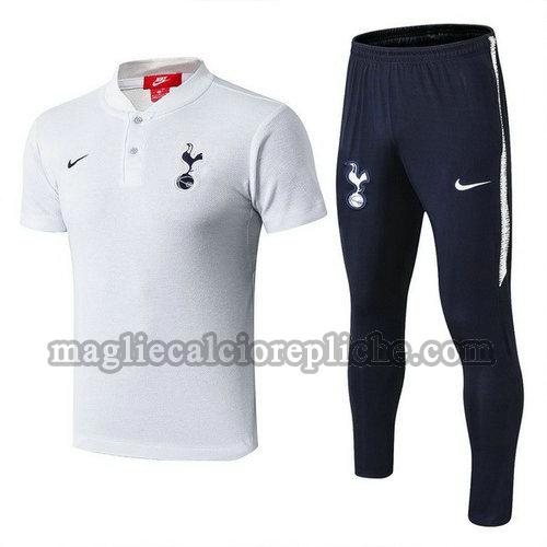 magliette polo calcio tottenham hotspur 2018-2019 completo bianco blu